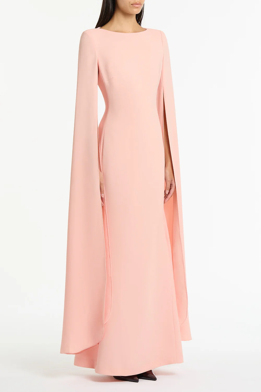 PALE ROSE CREPE CELEBRATION SLEEVE GOWN - Image 2