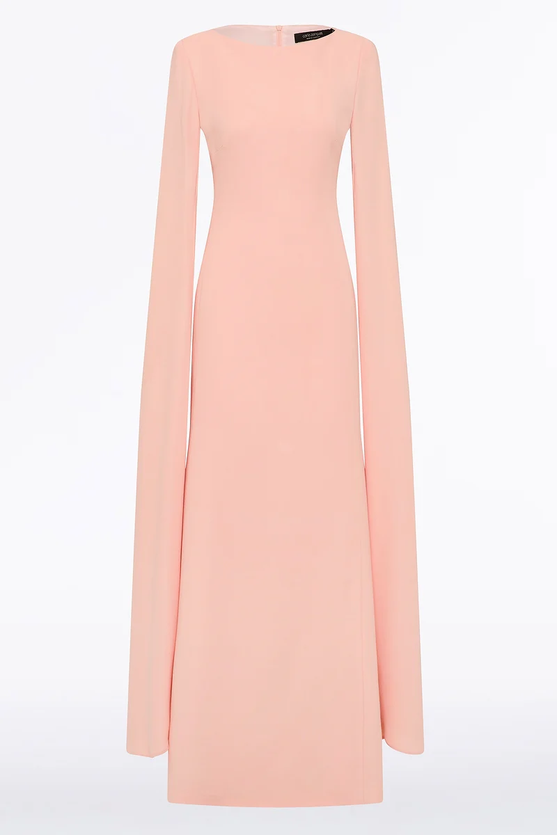 PALE ROSE CREPE CELEBRATION SLEEVE GOWN - Image 5