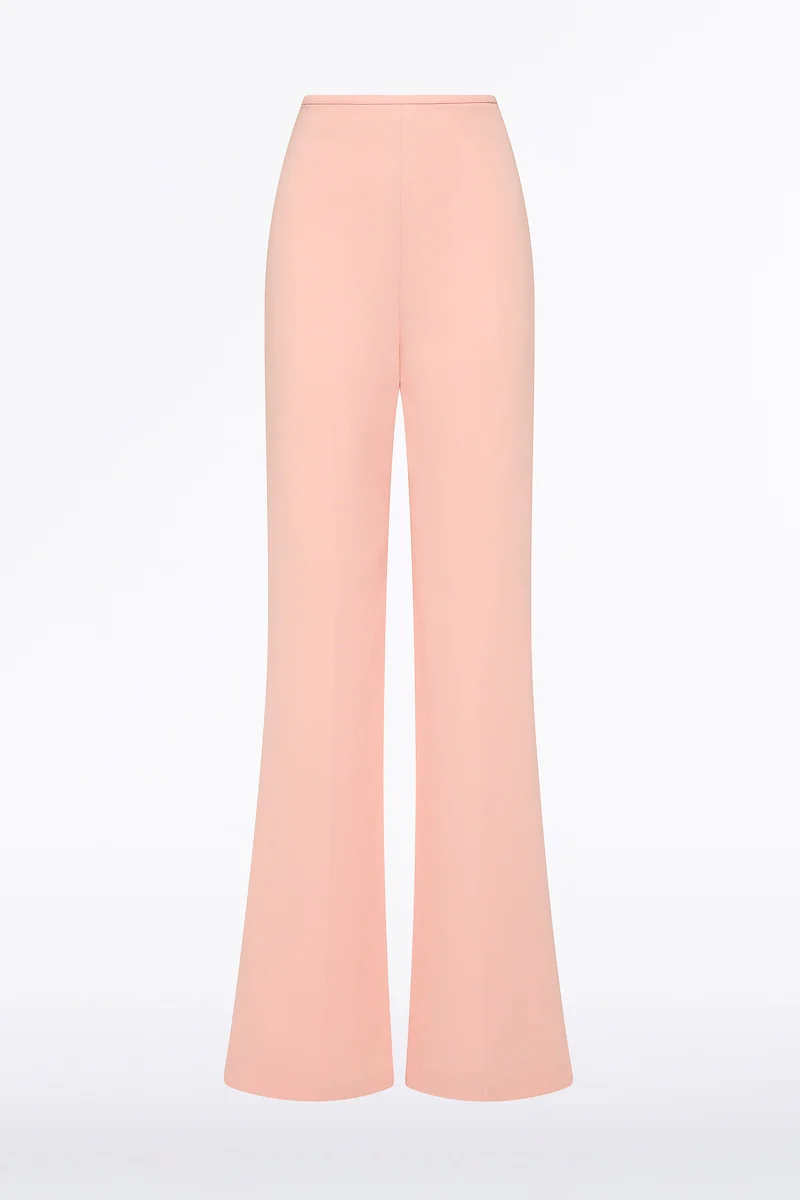 PALE ROSE CREPE CLASSIC FLARED PANT - Image 5