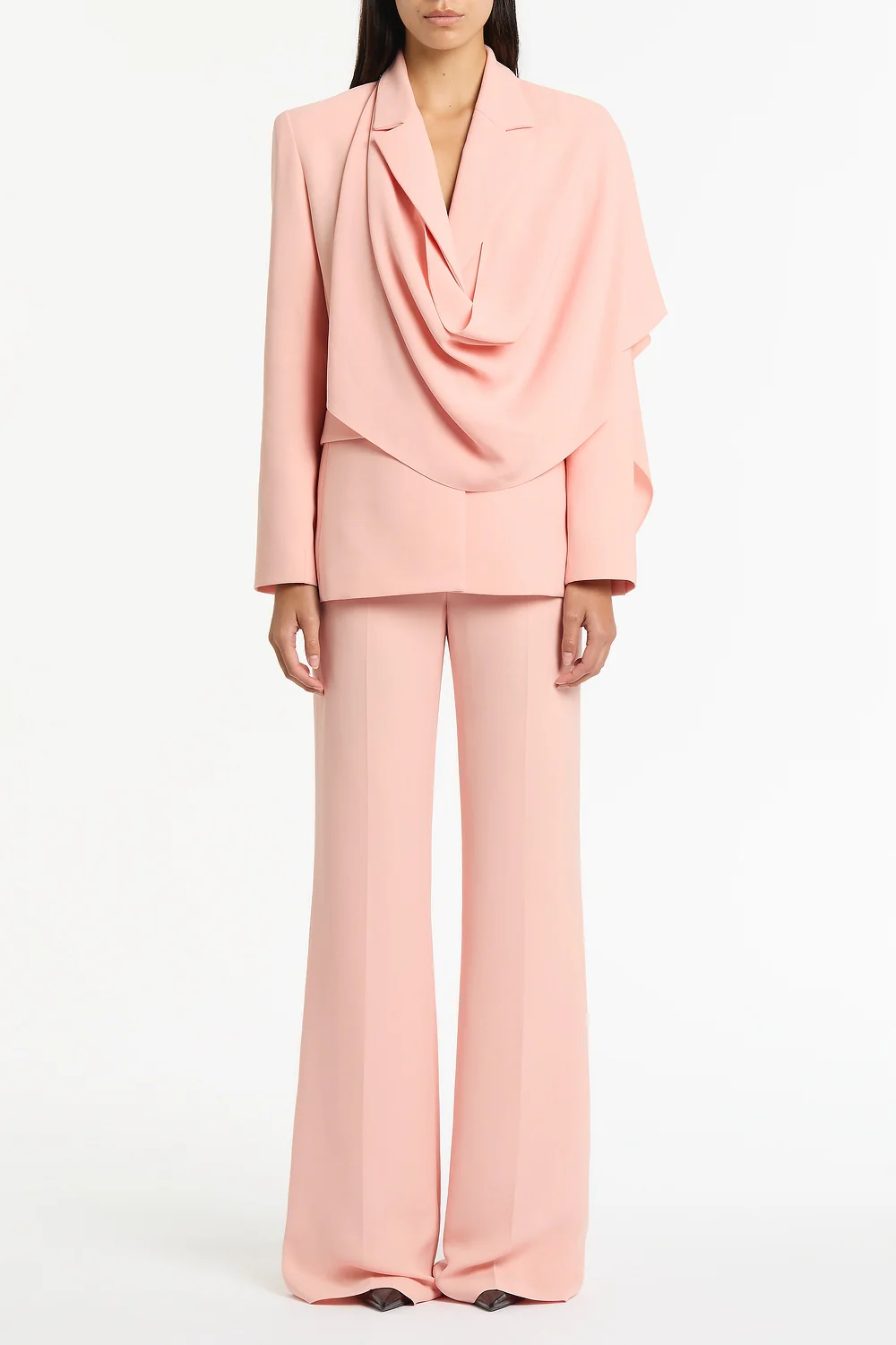 PALE ROSE CREPE SCARF JACKET