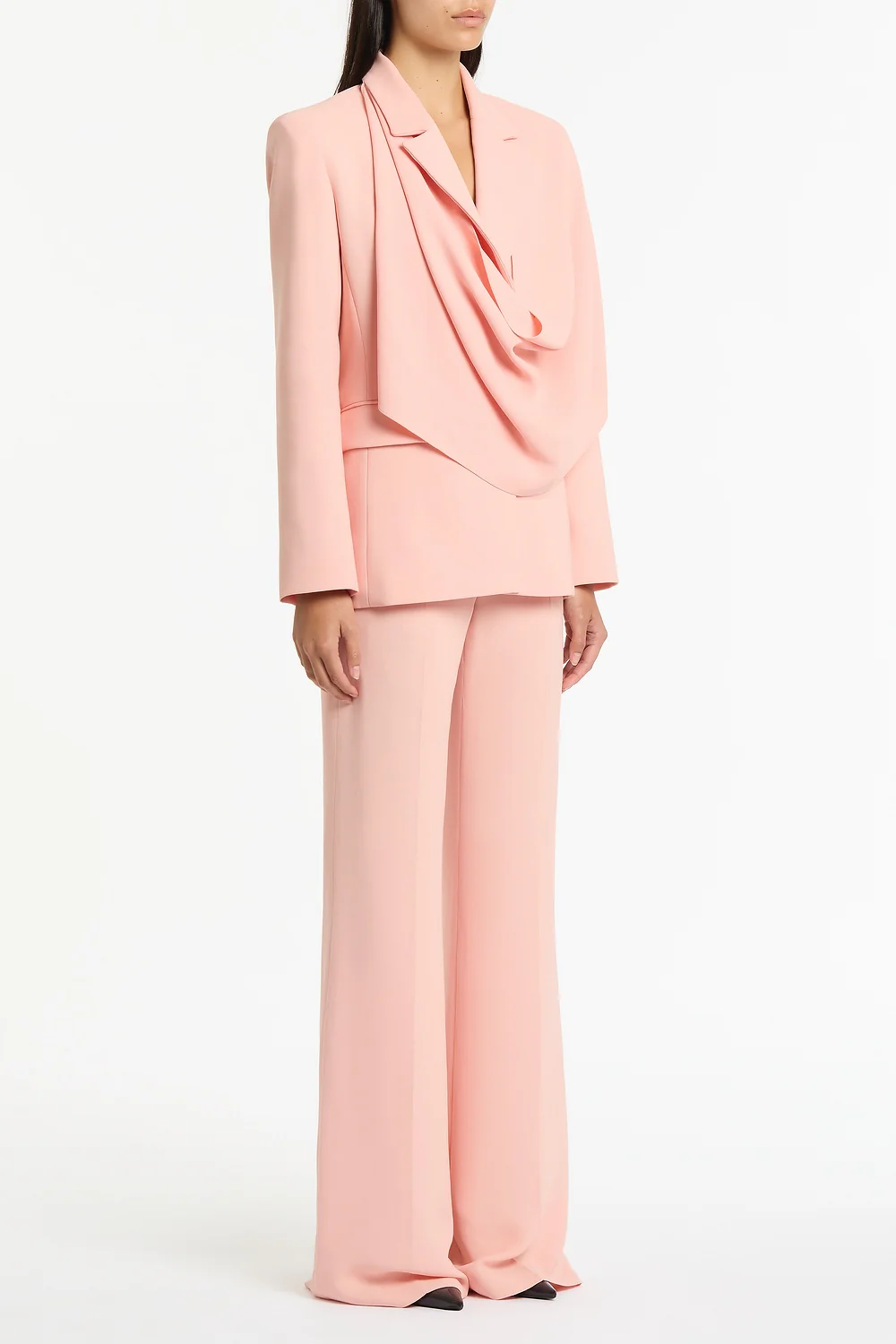 PALE ROSE CREPE SCARF JACKET - Image 2