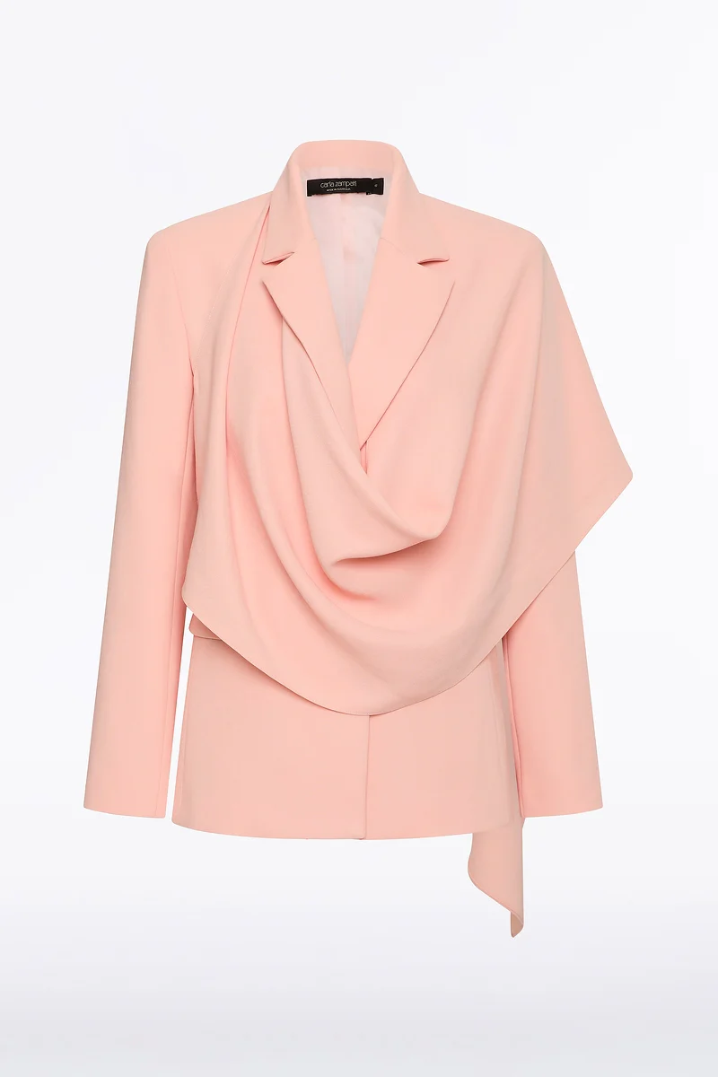 PALE ROSE CREPE SCARF JACKET - Image 7