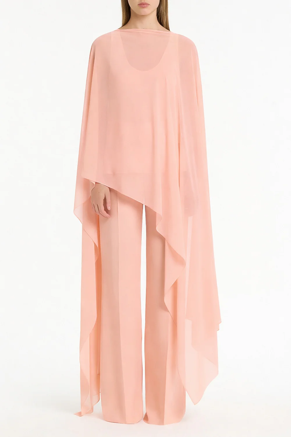 PALE ROSE GEORGETTE CASCATA WRAP