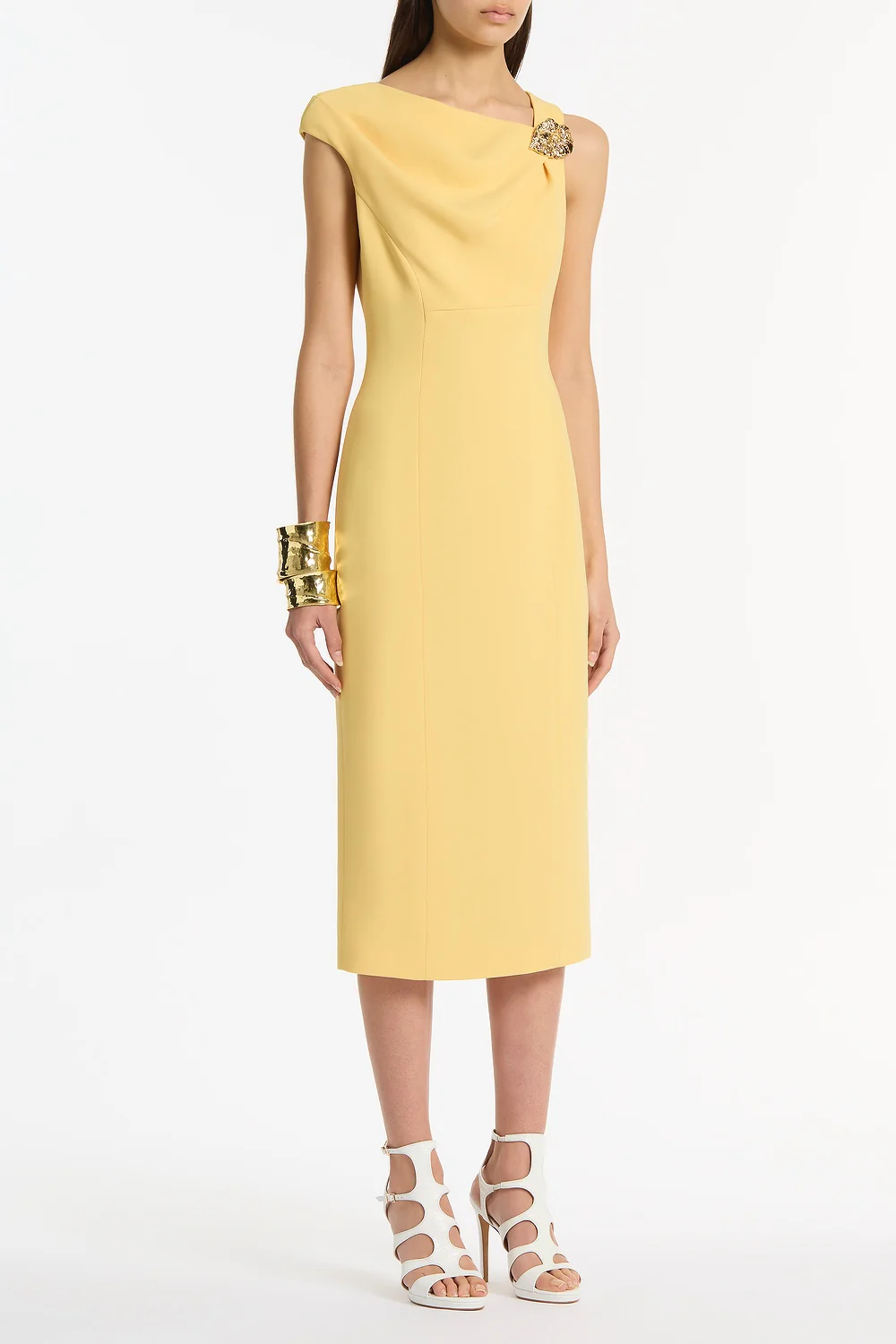 POLLEN CREPE LEAF MIDI DRESS - Image 2