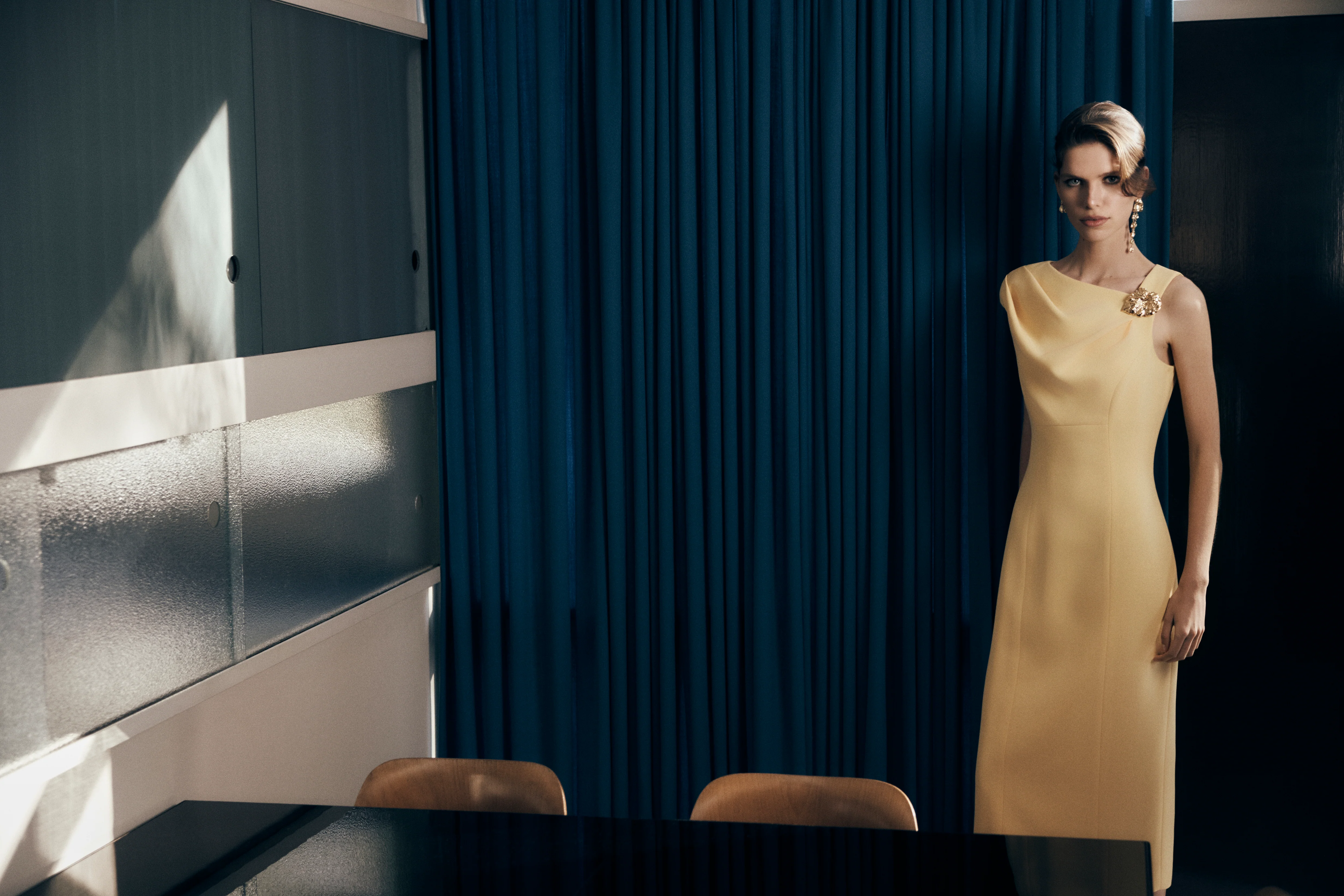 POLLEN CREPE LEAF MIDI DRESS - Image 5