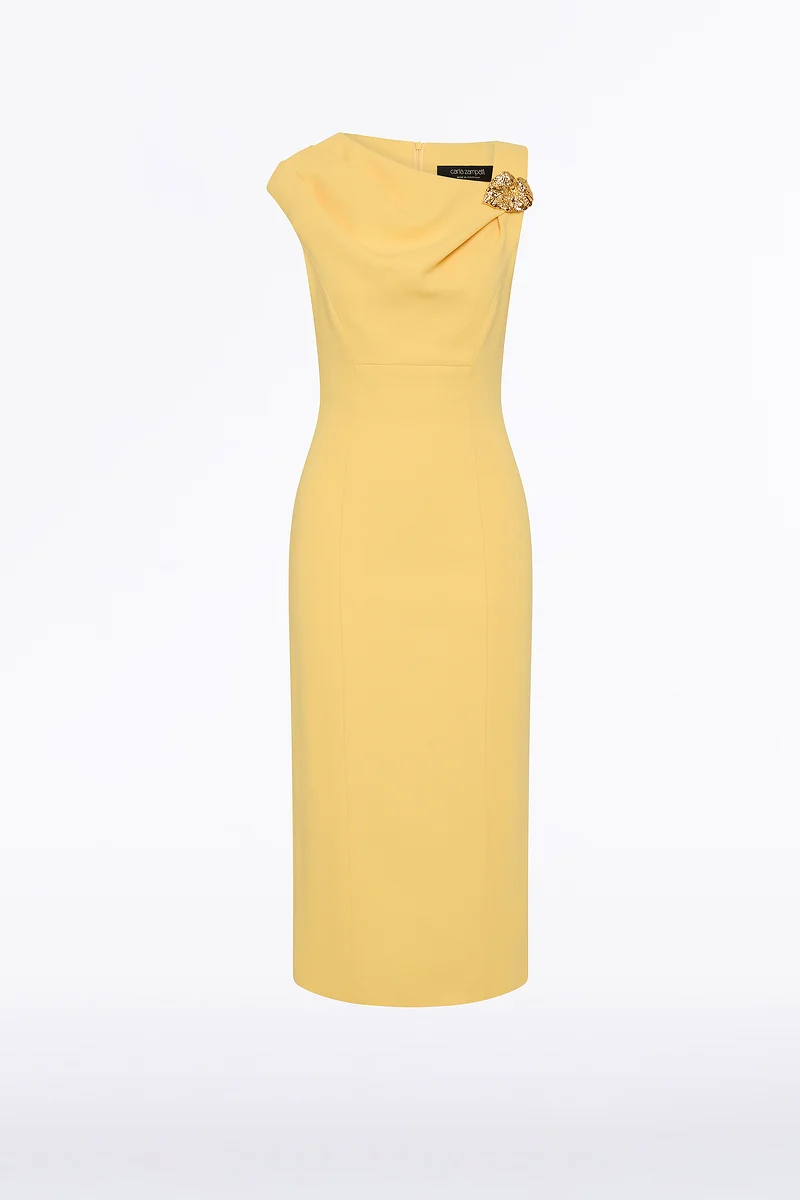 POLLEN CREPE LEAF MIDI DRESS - Image 6