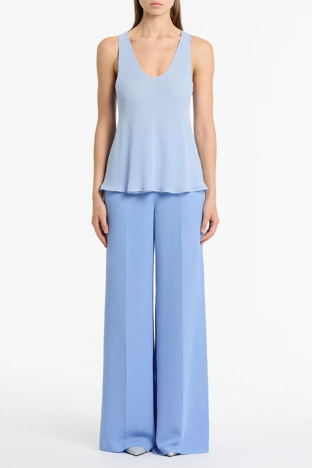 POWDER BLUE GEORGETTE SCOOP CAMI