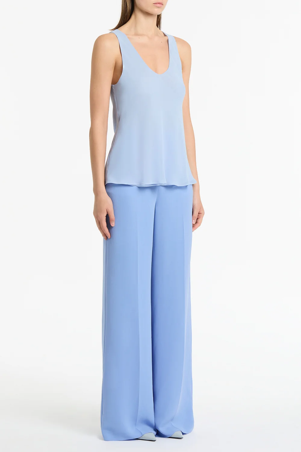 POWDER BLUE GEORGETTE SCOOP CAMI - Image 2