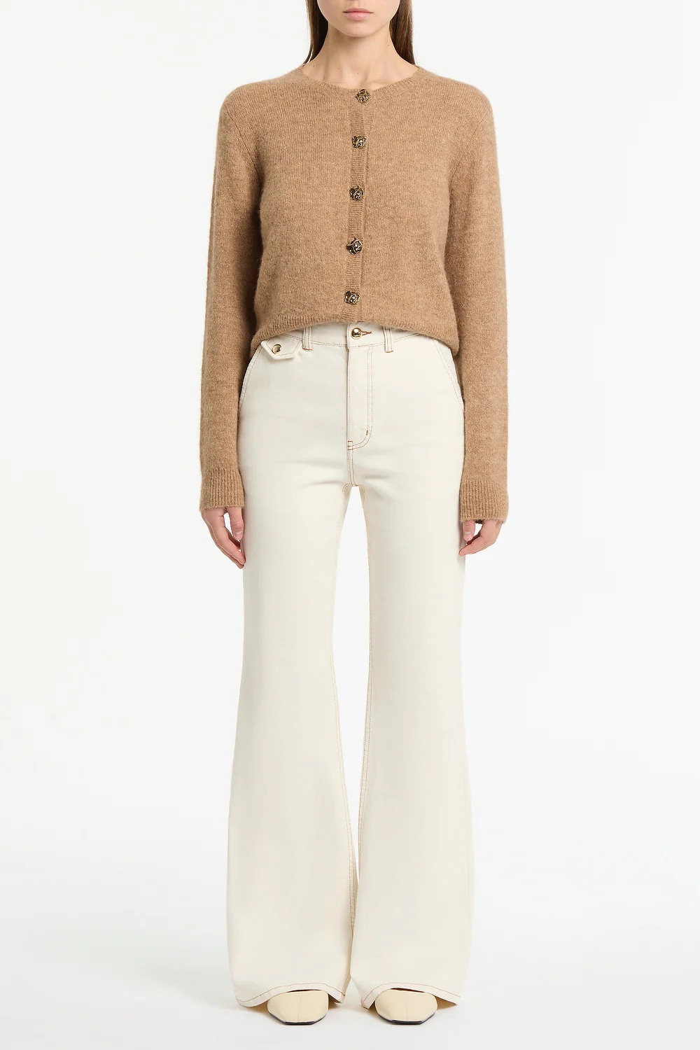 PRALINE BRUSHED KNIT CARDIGAN