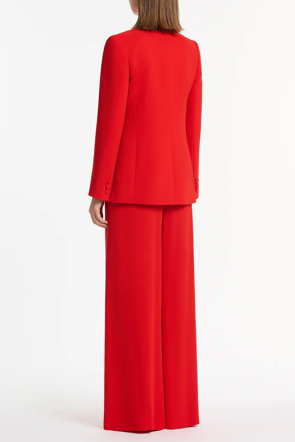 RED CREPE PALAZZO  PANT - Image 3
