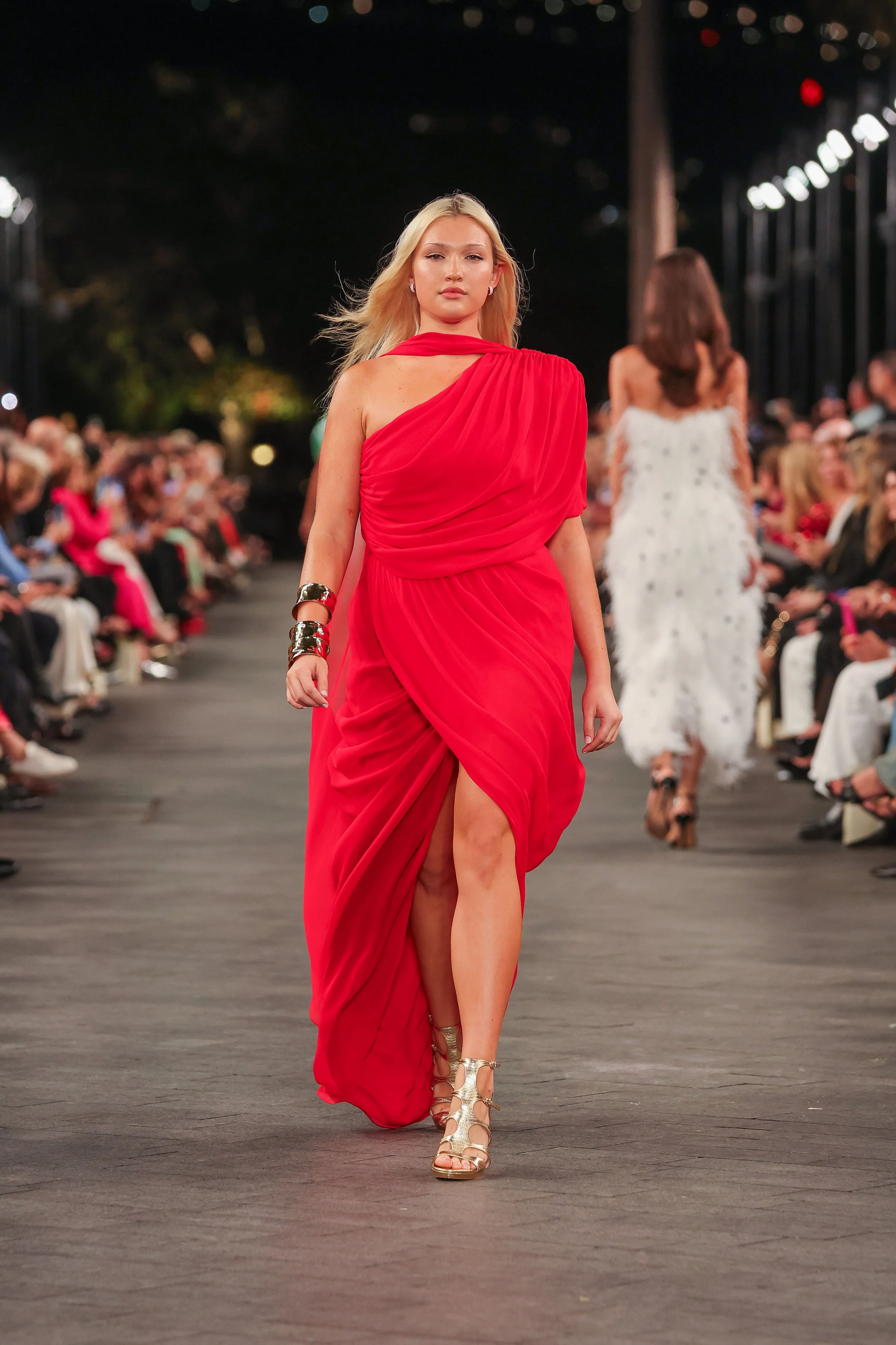 RED GEORGETTE DRAPE WRAP SKIRT - Image 6