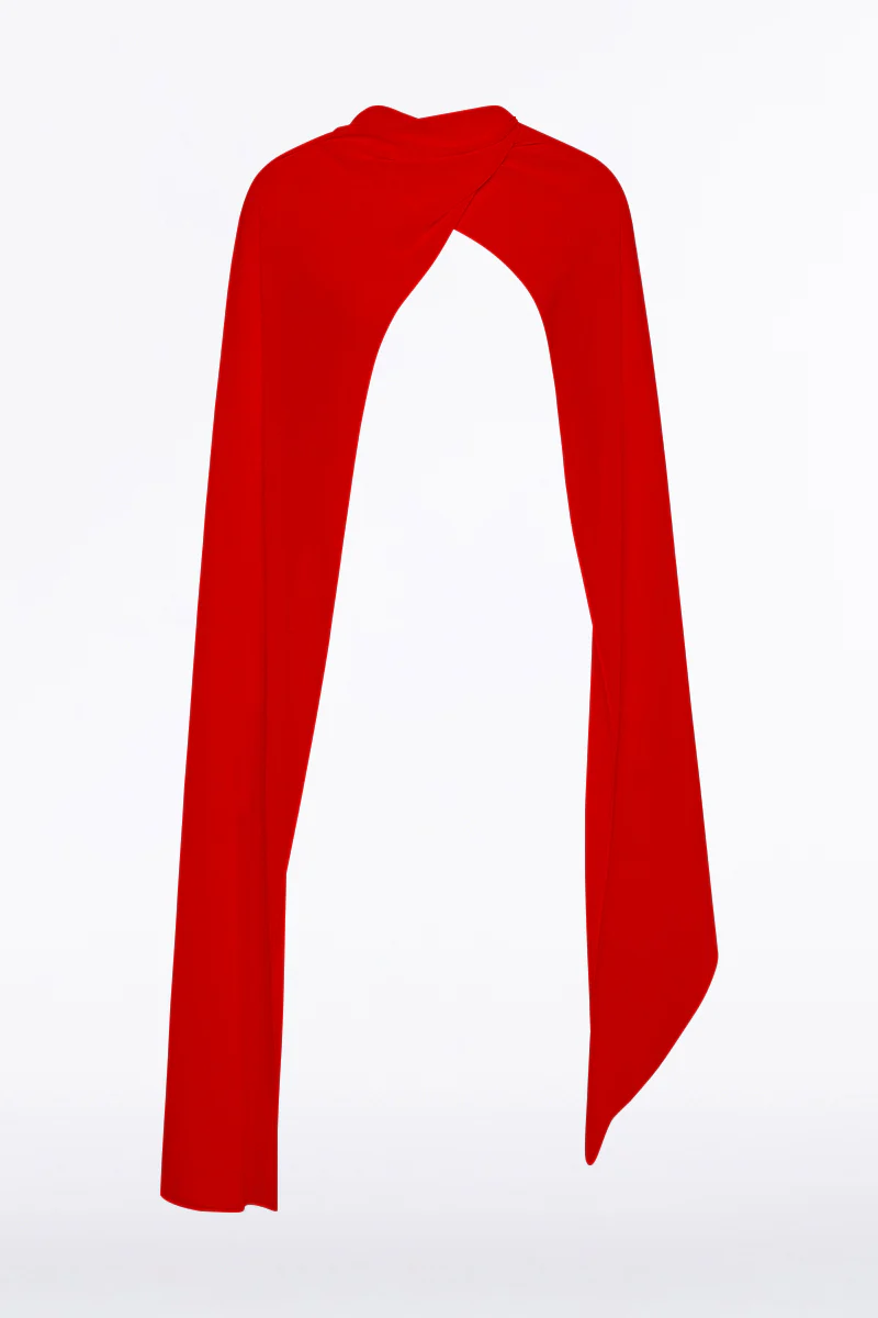 RED GEORGETTE SCARF - Image 4