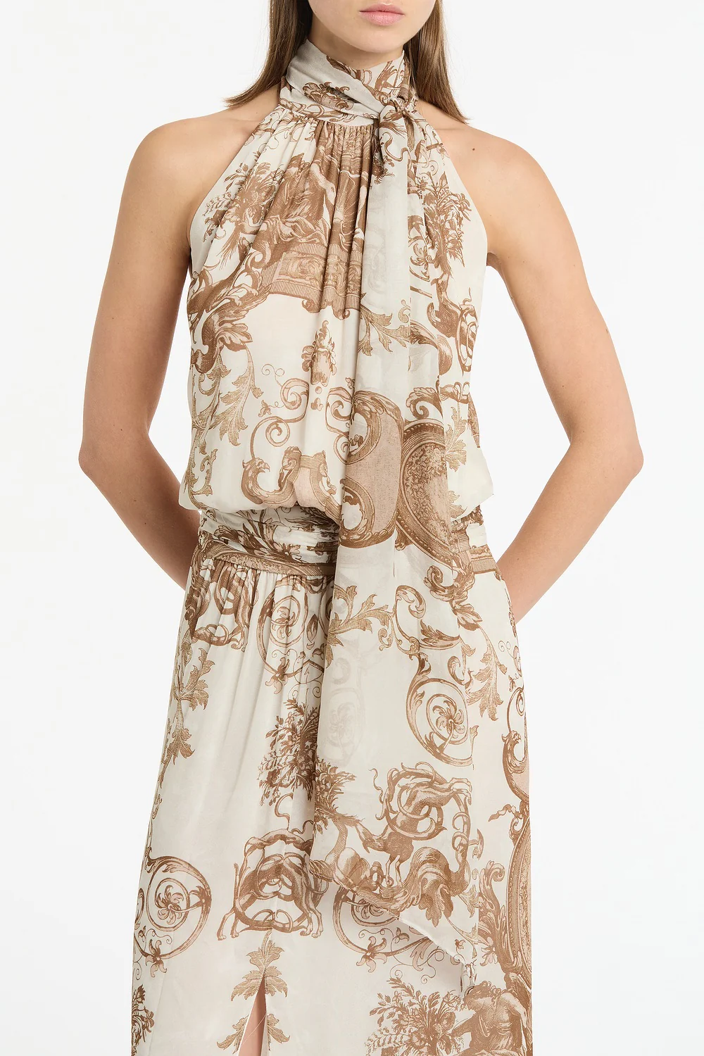 RENAISSANCE GEORGETTE HALTER DRESS - Image 4