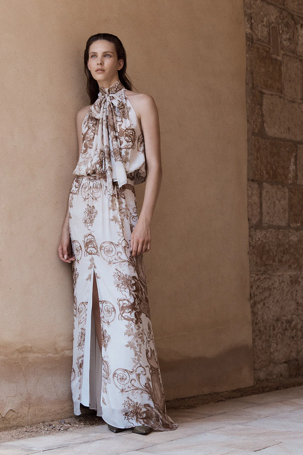 RENAISSANCE GEORGETTE HALTER DRESS - Image 5