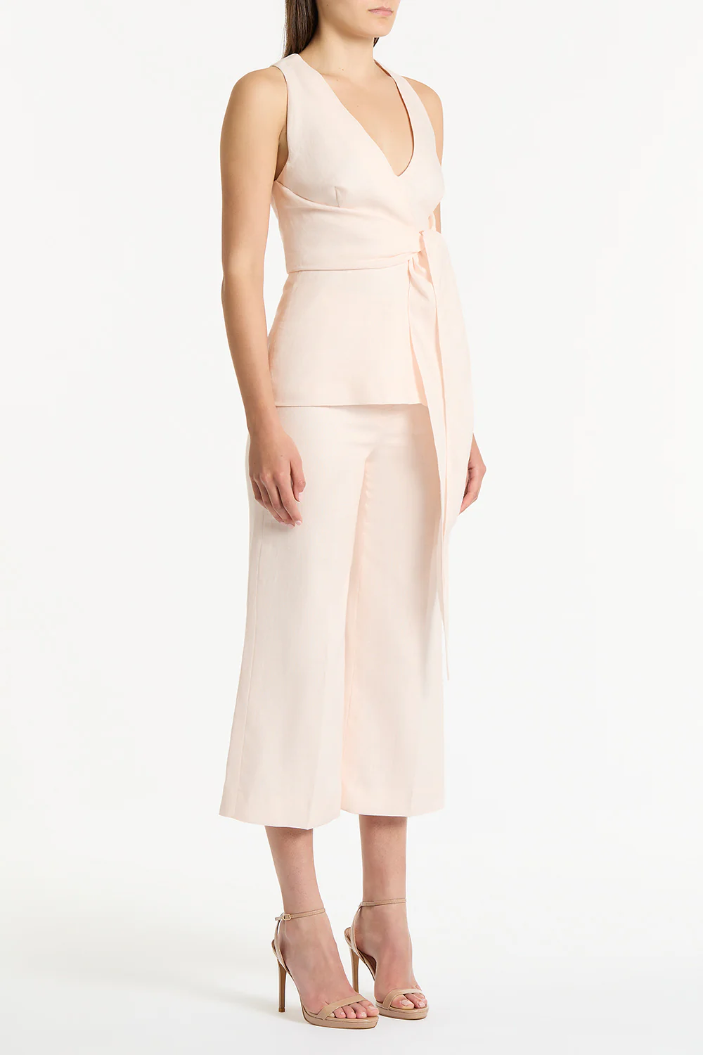 ROSA LINEN V-NECK WRAP TOP - Image 3
