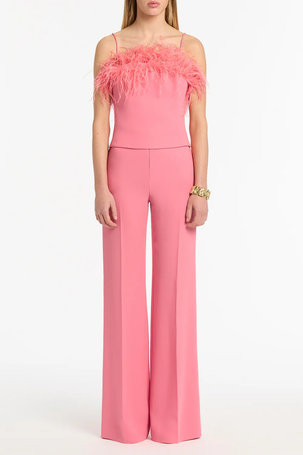 ROSE PINK CREPE FEATHER TOP