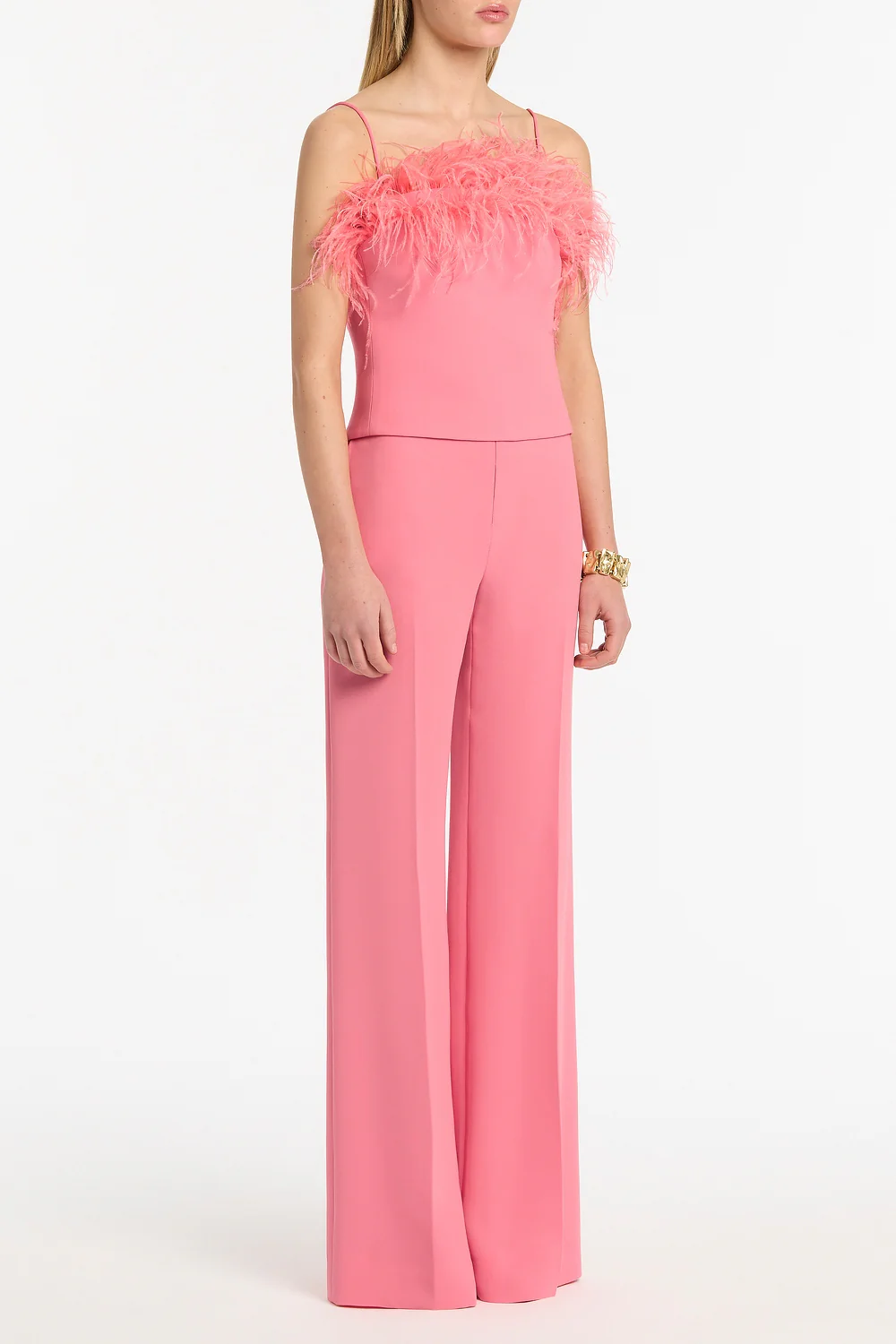 ROSE PINK CREPE FEATHER TOP - Image 2