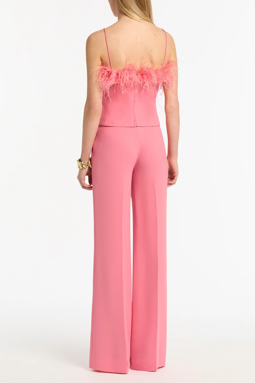 ROSE PINK CREPE FEATHER TOP - Image 3