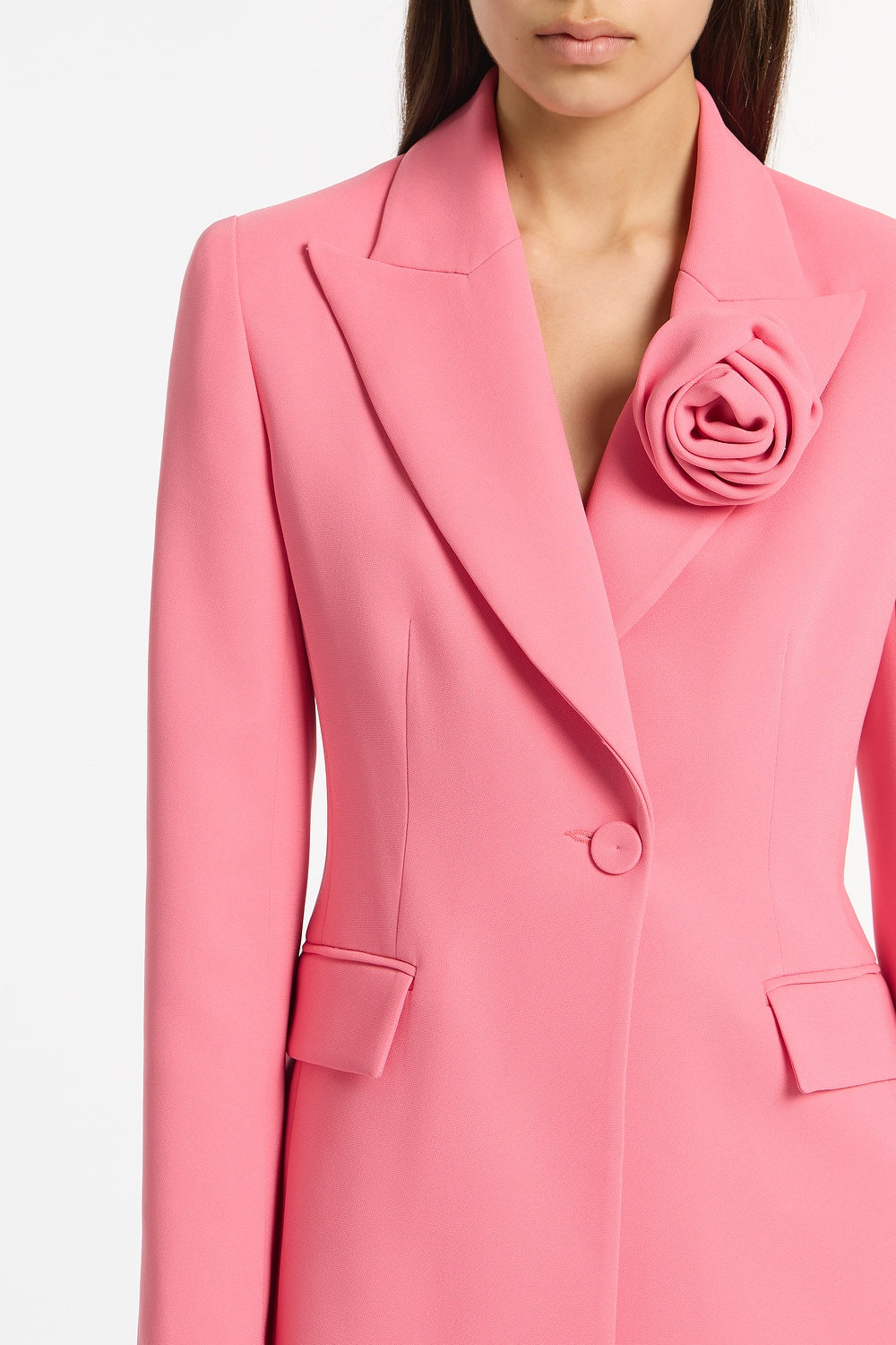 ROSE PINK CREPE ROSE BLAZER - Image 4