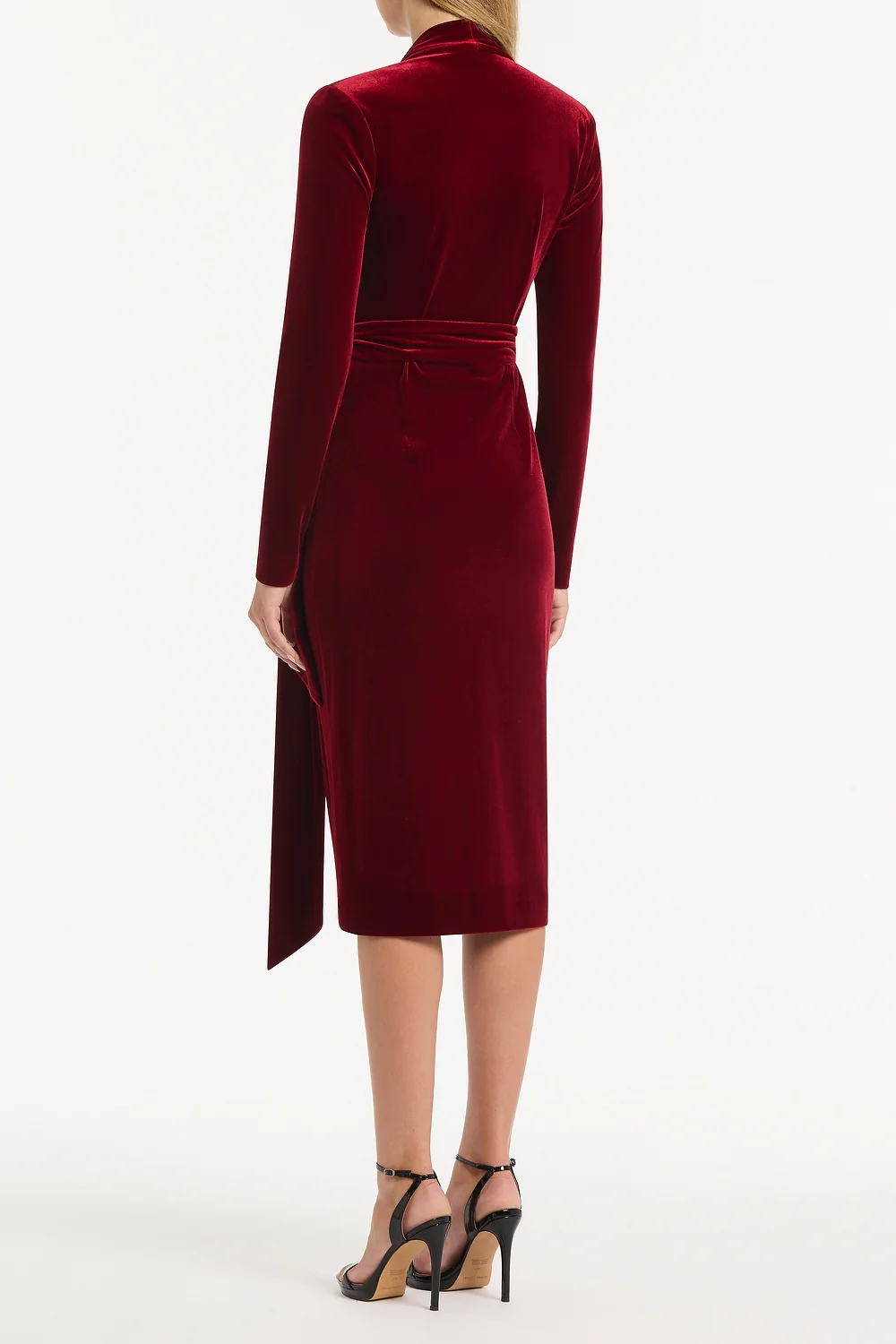 ROUGE VELVET TIE FRONT MIDI DRESS - Image 2