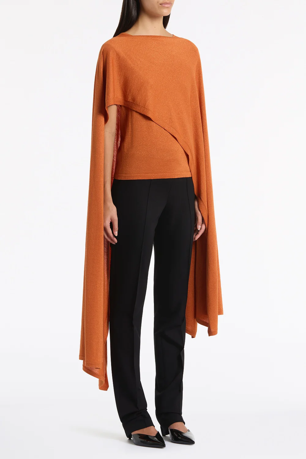 RUSSET METALLIC MERINO KNIT WRAP - Image 2
