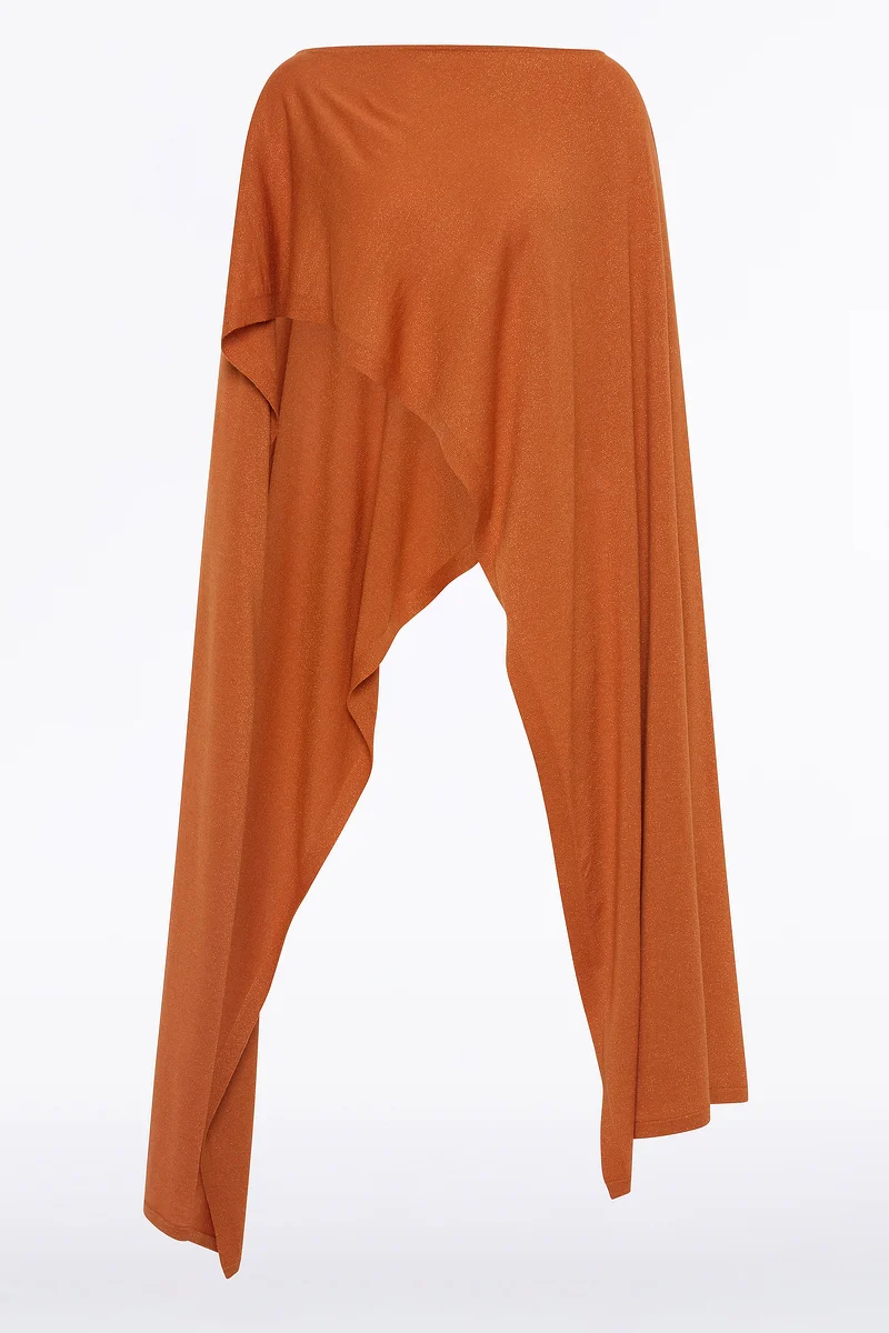 RUSSET METALLIC MERINO KNIT WRAP - Image 4