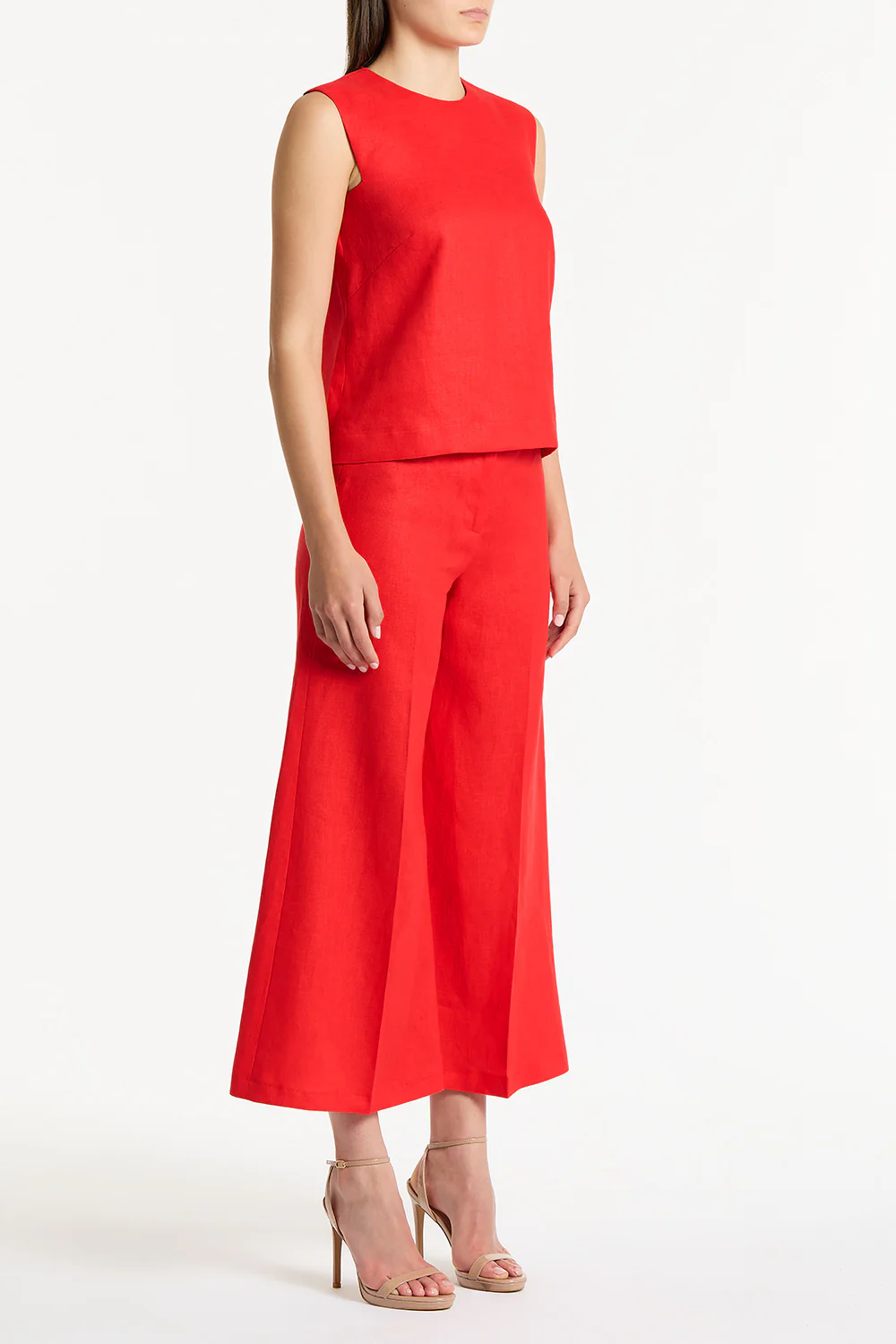 SCARLATTO LINEN CROPPED PALAZZO PANT - Image 3