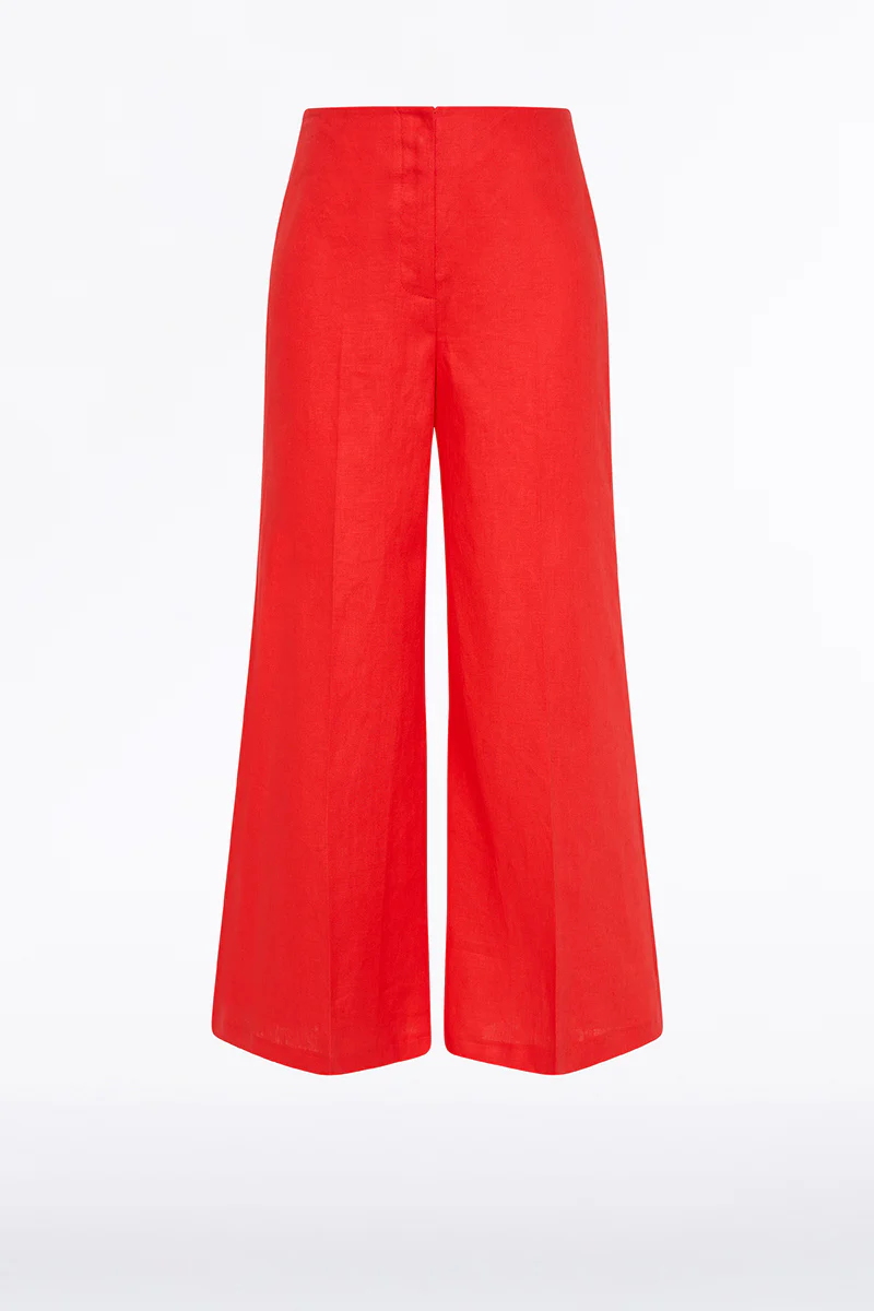 SCARLATTO LINEN CROPPED PALAZZO PANT - Image 4
