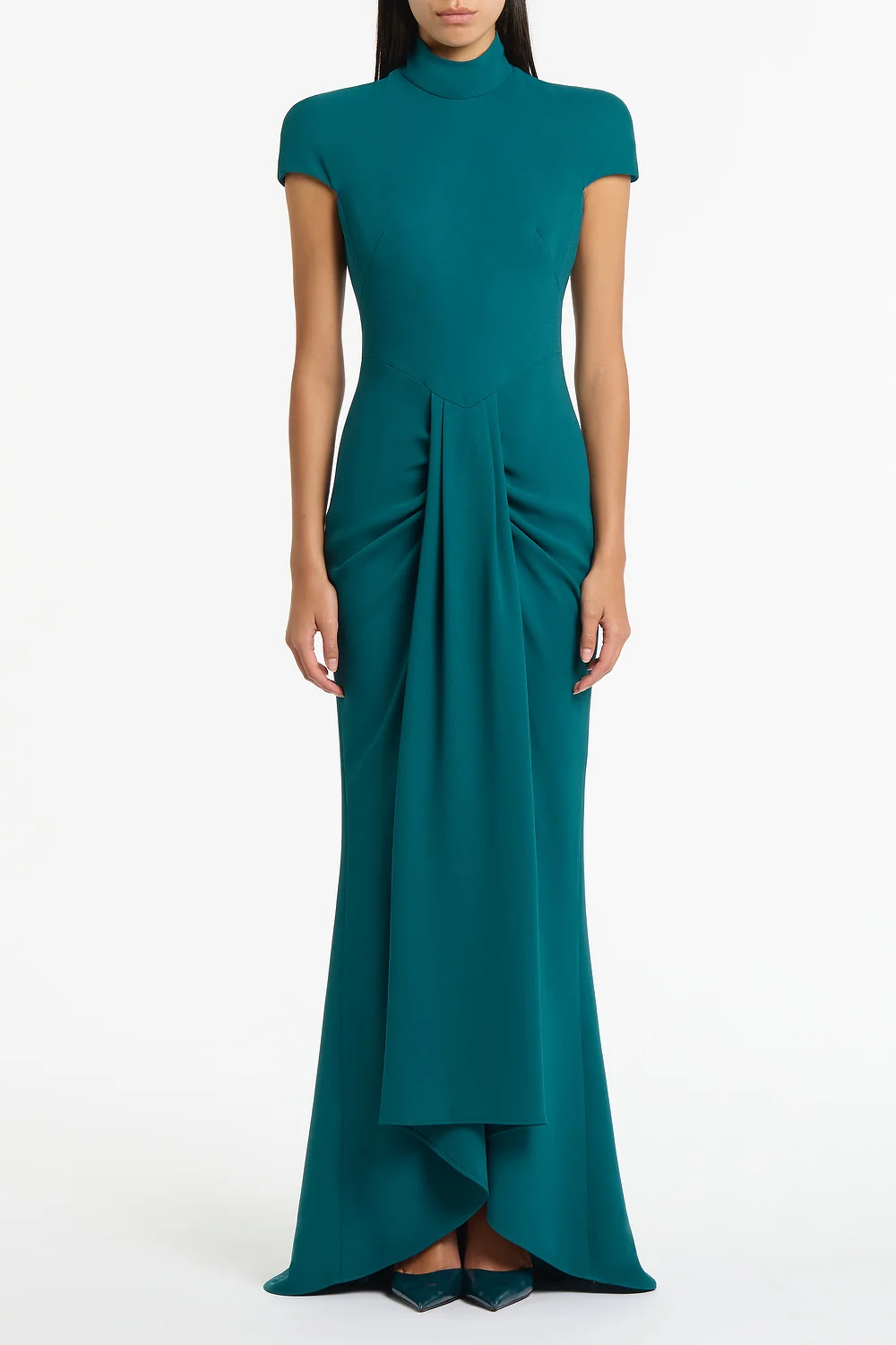 SERPENTINE CREPE CAP SLEEVE GOWN