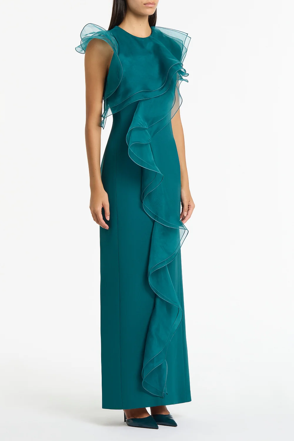 SERPENTINE CREPE RUFFLE FRONT GOWN - Image 2