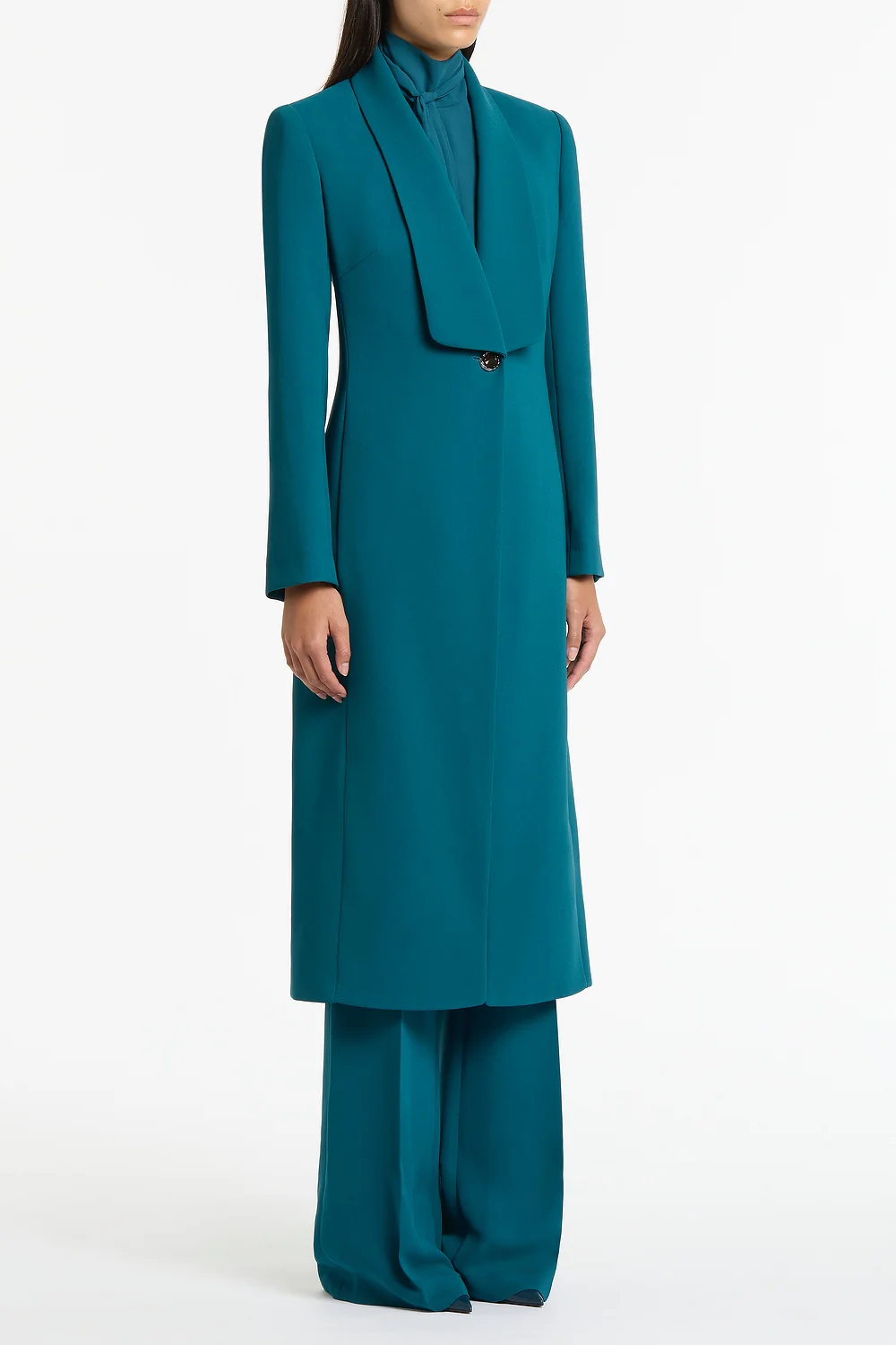 SERPENTINE CREPE SHAWL COLLAR COAT - Image 2
