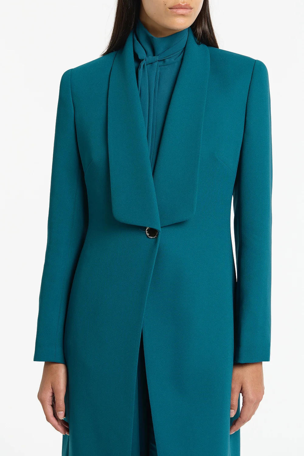 SERPENTINE CREPE SHAWL COLLAR COAT - Image 4