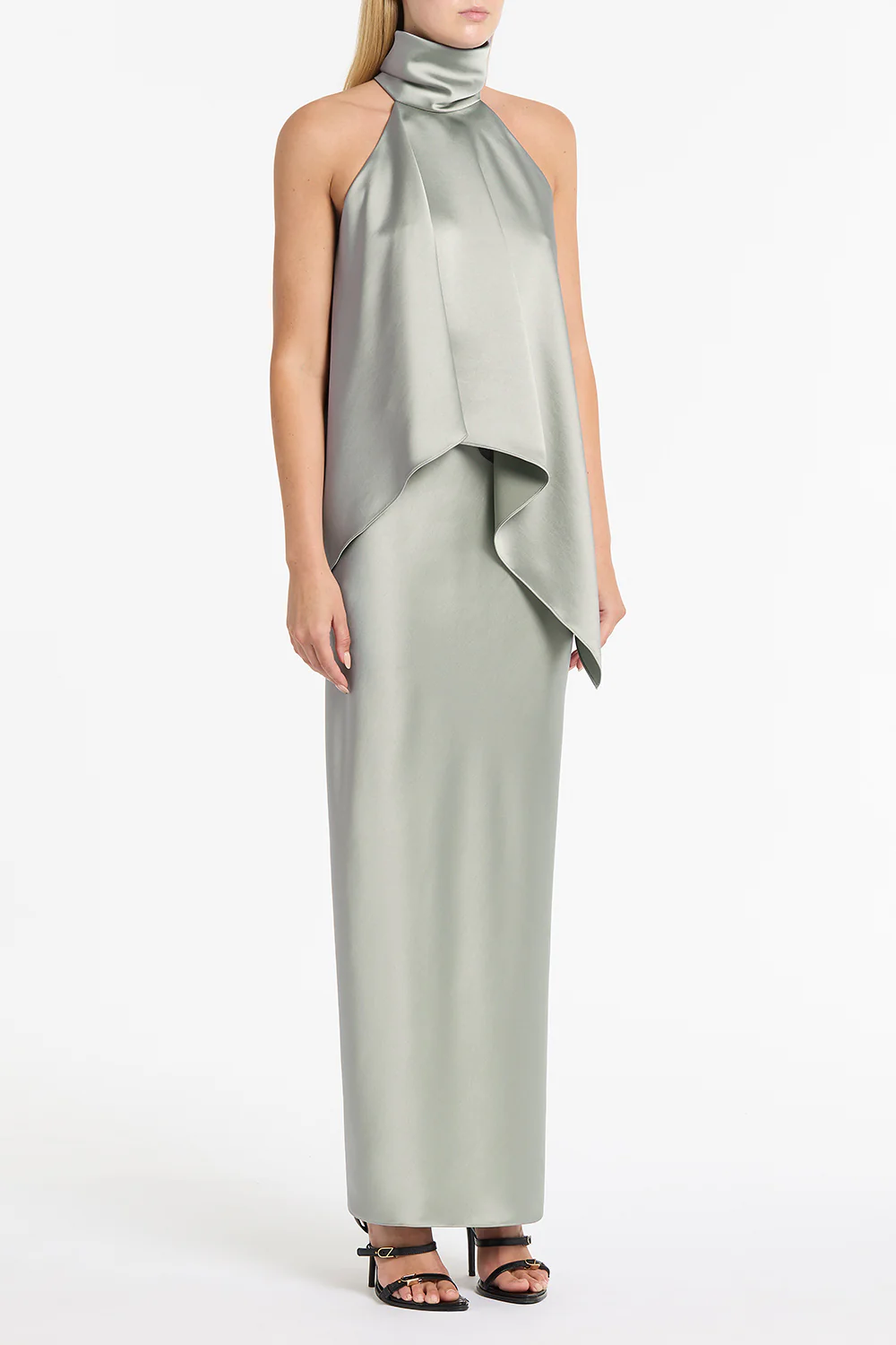 SILVER SATIN BIAS SKIRT - Image 3
