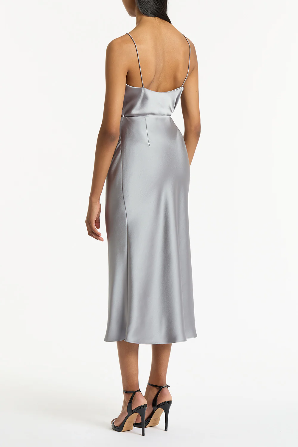 SILVER SATIN COWL NECK CAMI - Image 2