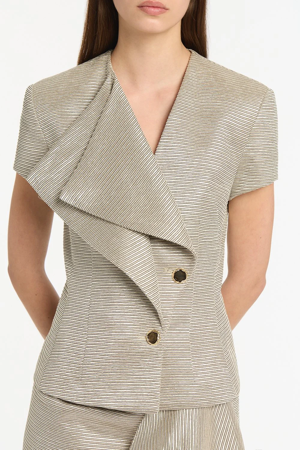 STRIPED GOLD DOUBLE-BREASTED VEST - Image 4