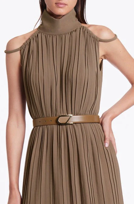 TAN LEATHER CZ LOGO BELT - Image 4