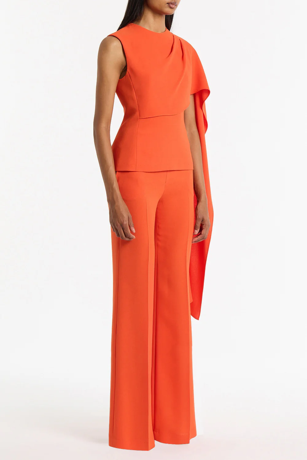 TANGERINE CREPE CASCADE TOP - Image 3