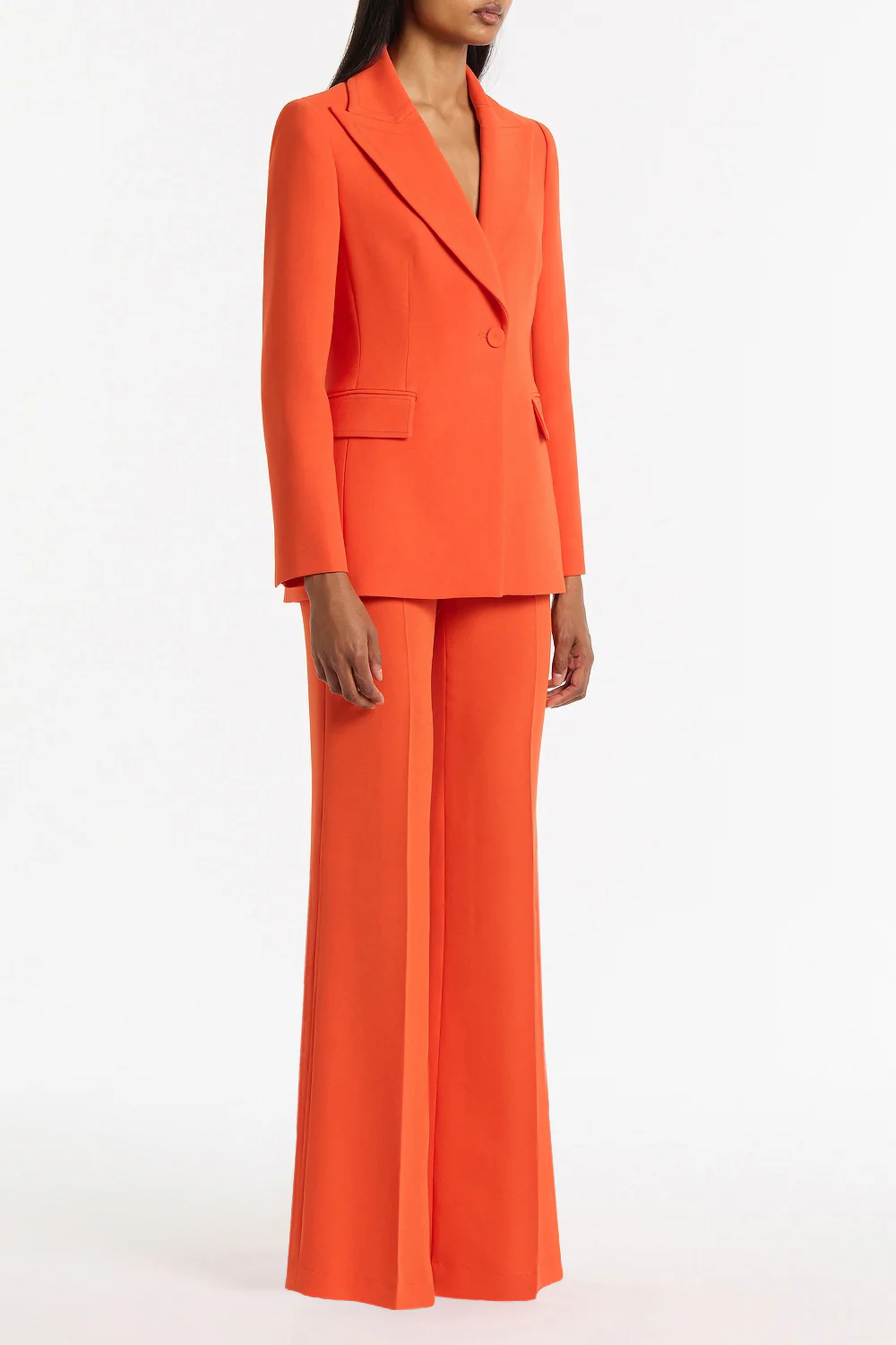 TANGERINE CREPE LONG LINE JACKET - Image 4