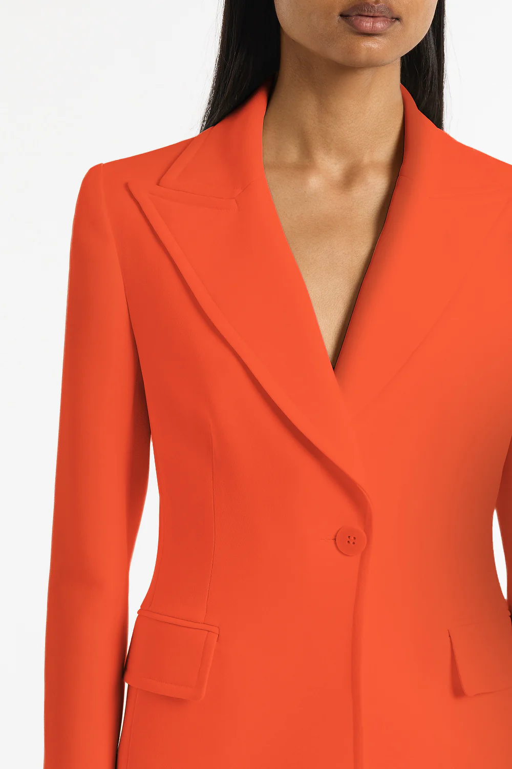 TANGERINE CREPE LONG LINE JACKET - Image 5
