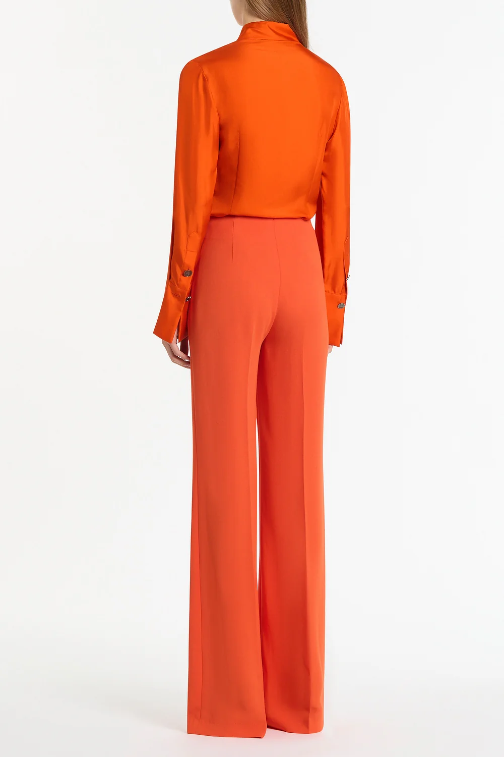 TANGERINE SILK TWILL LONG COLLAR SHIRT - Image 2