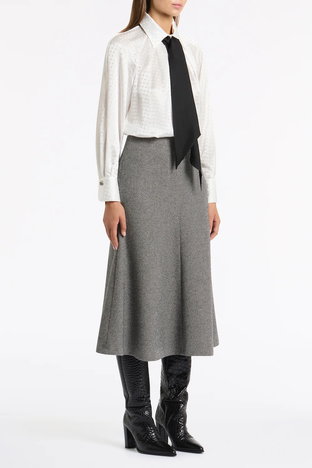 TWILL COATING FLARE SKIRT - Image 2