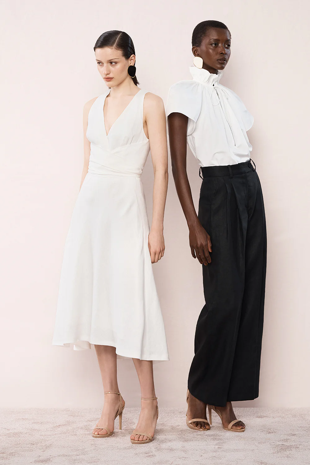 WHITE COTTON TAFFETA RUFFLE BLOUSE - Image 4
