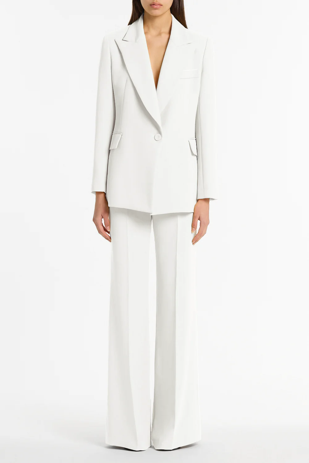 WHITE CREPE CLASSIC JACKET
