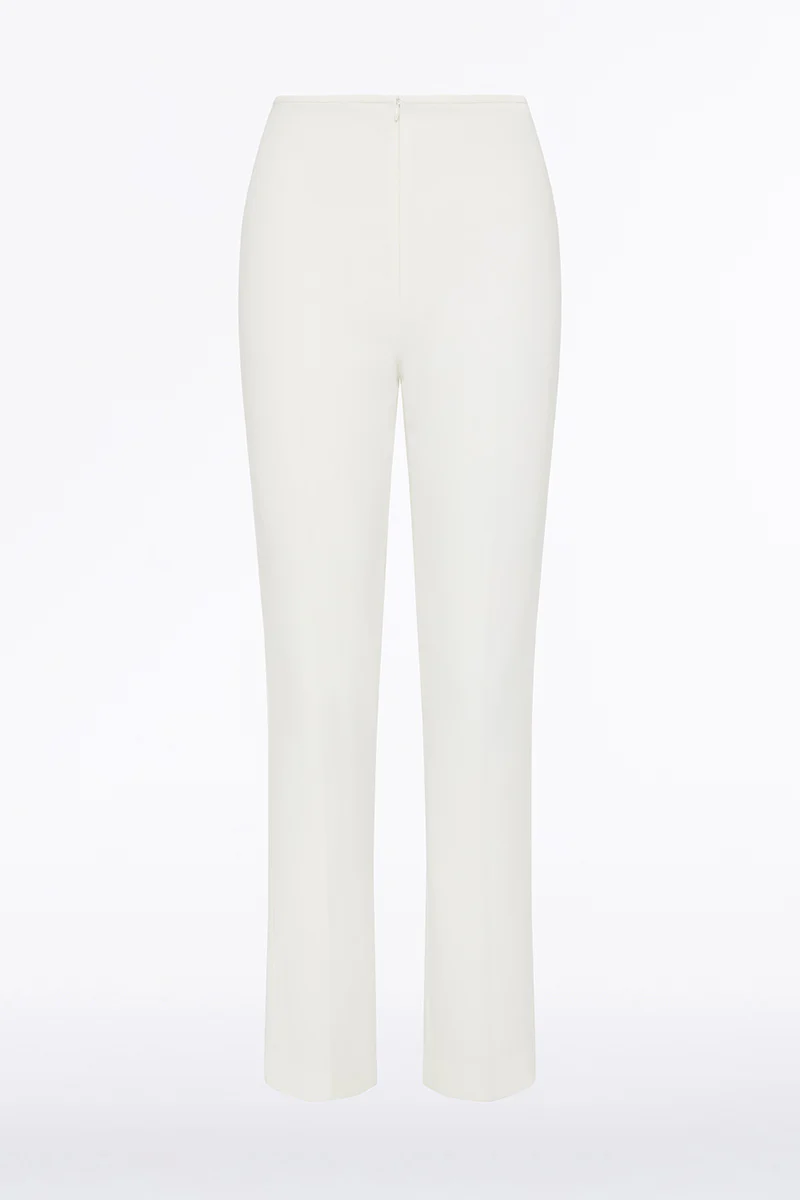WHITE CREPE CLASSIC SLIM PANT - Image 5