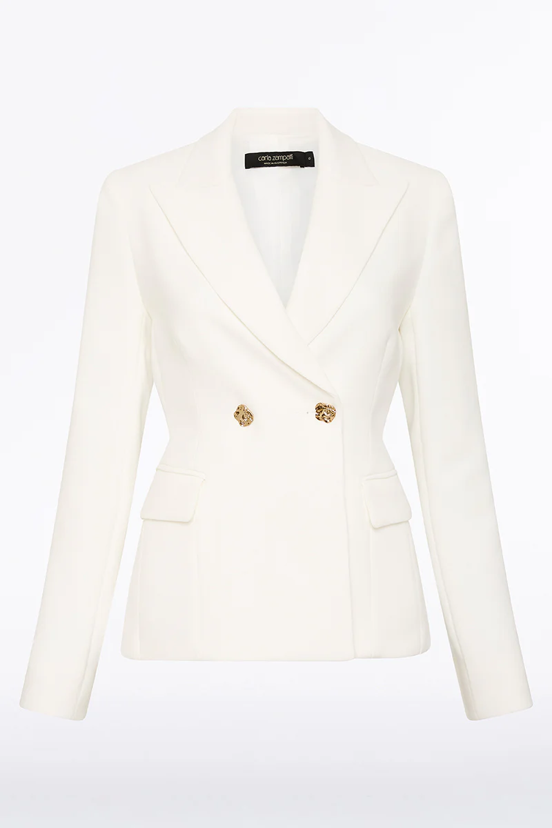 WHITE CREPE FLORENCE JACKET - Image 4
