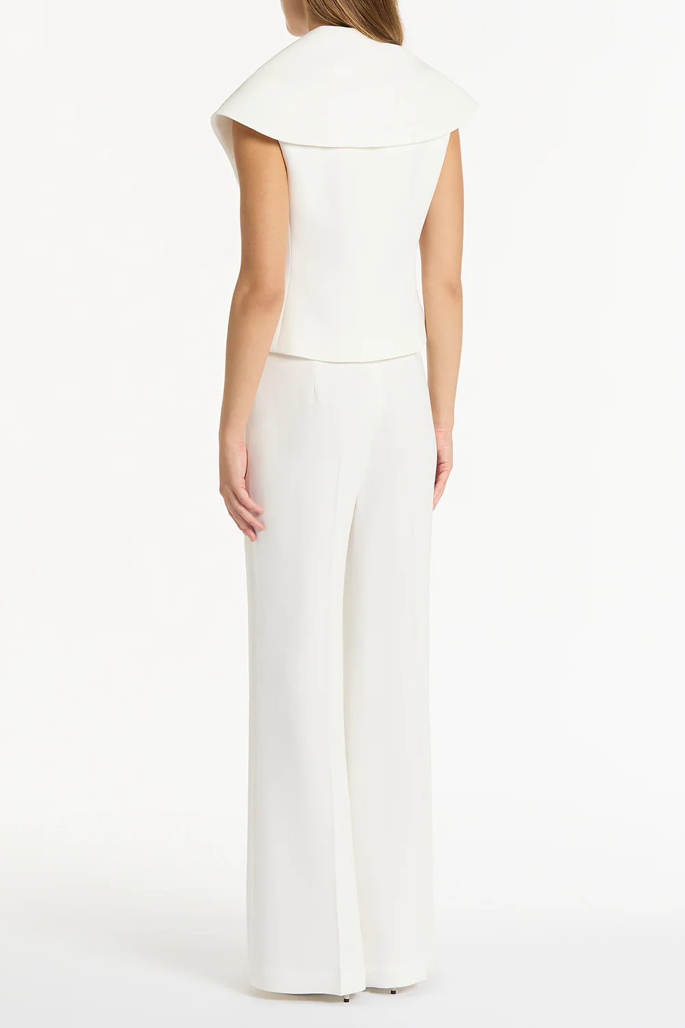 WHITE CREPE LOW WAIST PANT - Image 2