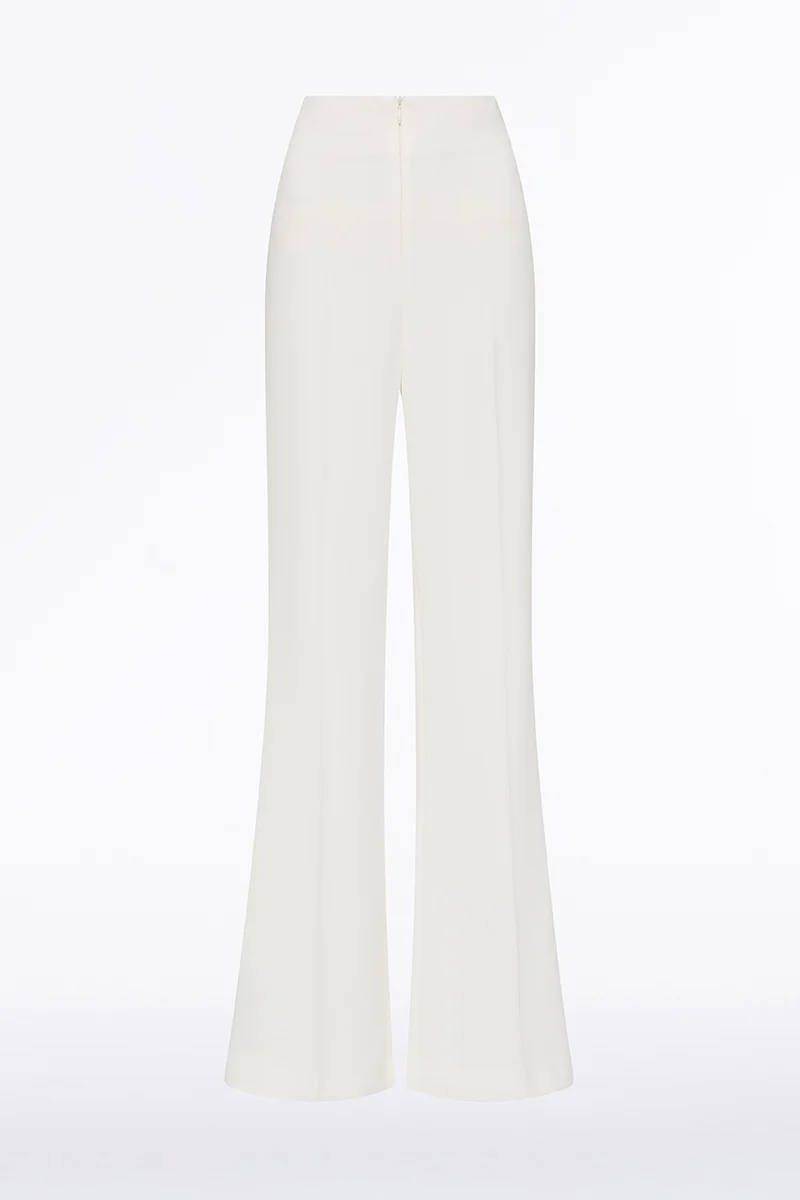 WHITE CREPE LOW WAIST PANT - Image 5