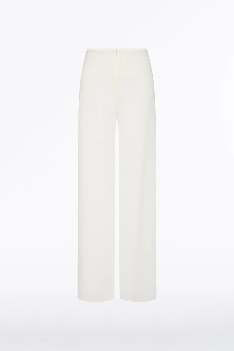WHITE CREPE PALAZZO PANT - Image 4