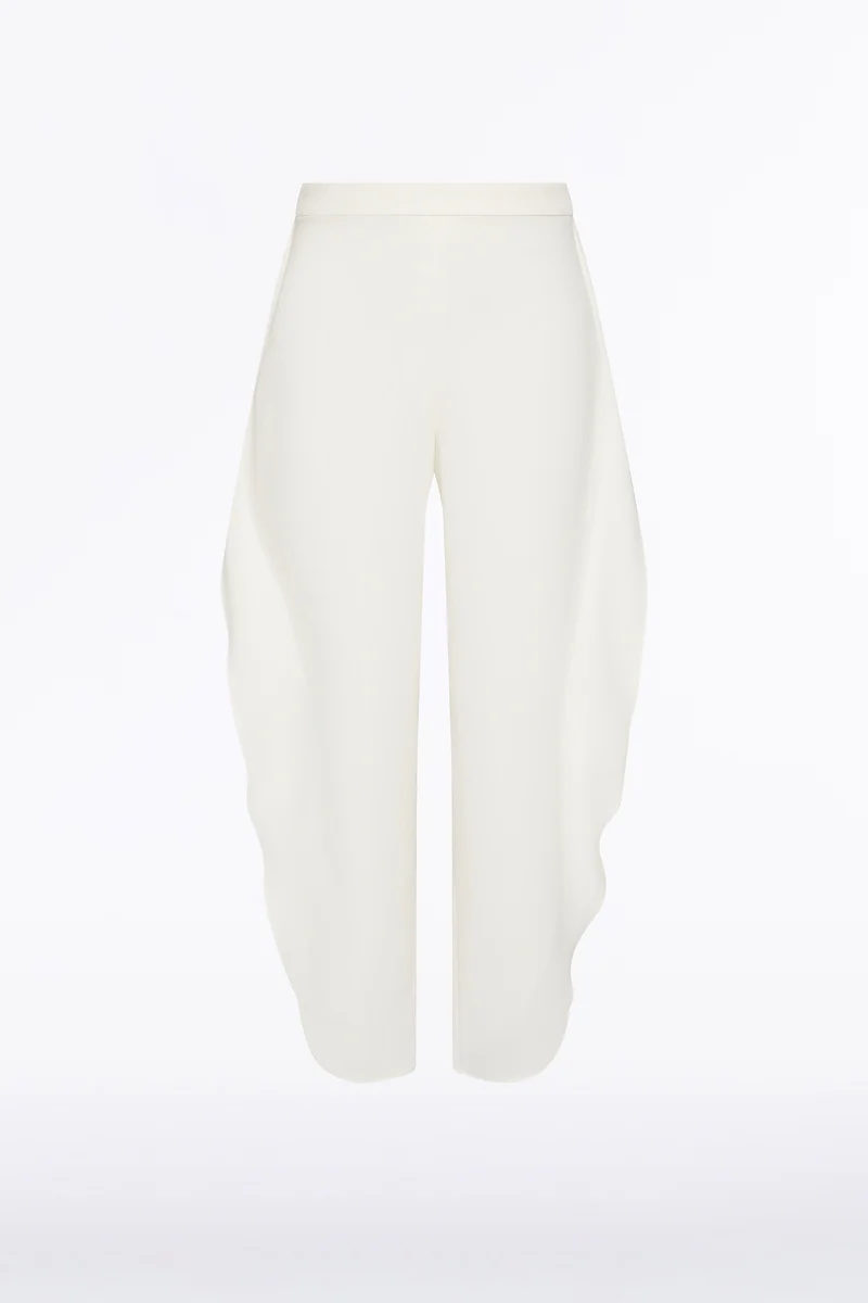 WHITE CREPE PETAL PANT - Image 4
