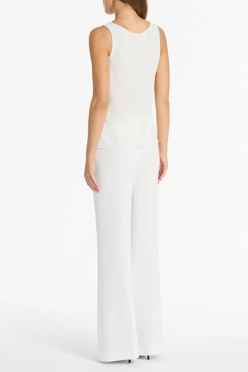 WHITE GEORGETTE SCOOP NECK CAMI - Image 3